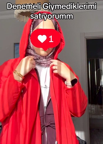 40 Beden kırmızı Renk Tesettür kap