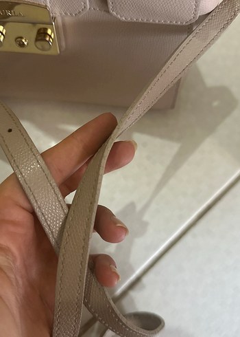 Bej Deri Kadın Çanta Metal Tokalı - Görsel 5