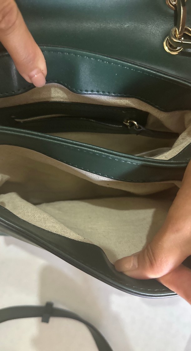 Klasik Yeşil Deri Kadın Çanta - Görsel 4