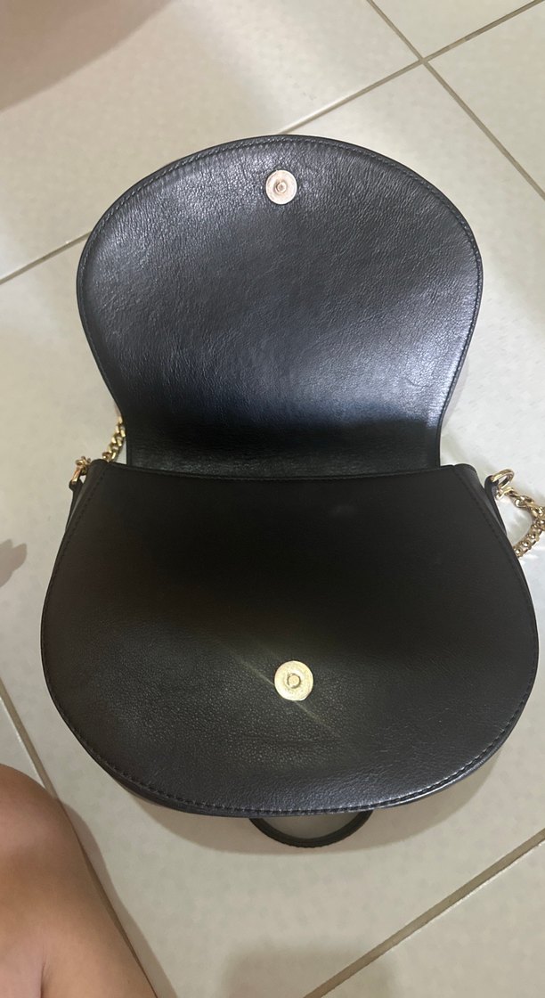 Siyah Deri Kürklü Kadın Omuz Çantası - Görsel 3
