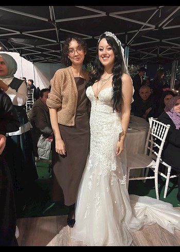 Straplez Bohem Uzun Kuyruklu Denizkızı Gelinlik - Görsel 6