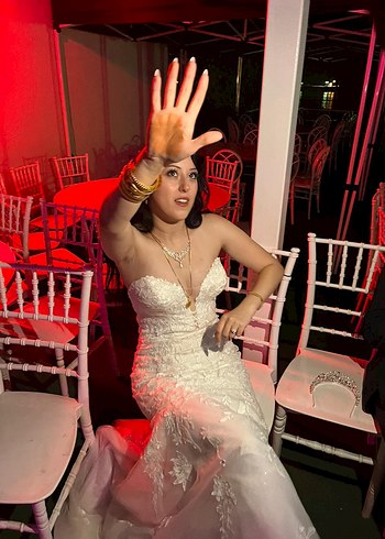 Straplez Bohem Uzun Kuyruklu Denizkızı Gelinlik - Görsel 3