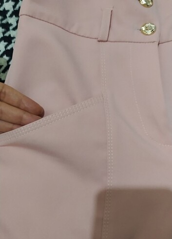 m Beden pembe Renk Şeker pembesi kumaş pantolon