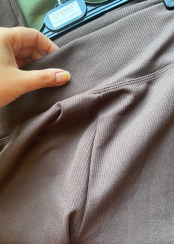 l Beden gri Renk Kahverengi Kemerli Kadın Tayt