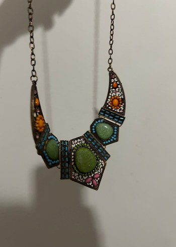 American Vintage Bohem Çok Renkli Boncuklu Midi Kolye