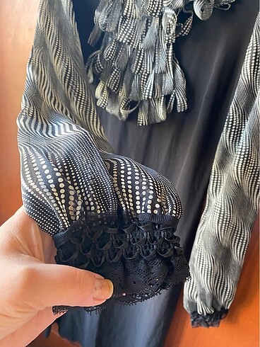 l Beden Sıyah sifon elbise