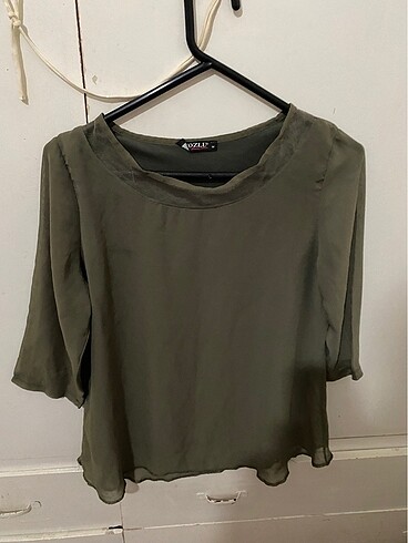 Zara Haki sifon bluz