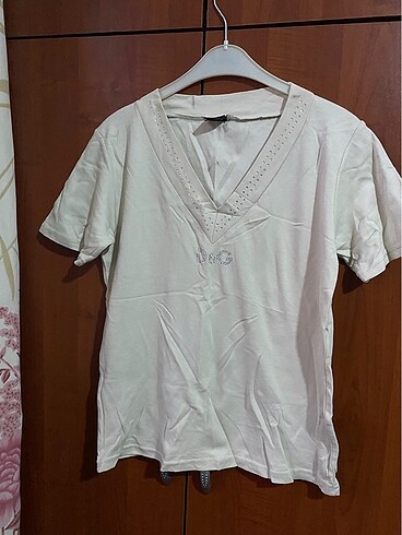 H&M Bej taşlı bluz