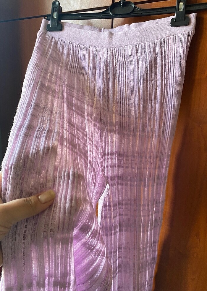 Lila transparan pantolon - Görsel 2