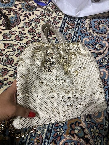 Zara Gold payetli çanta