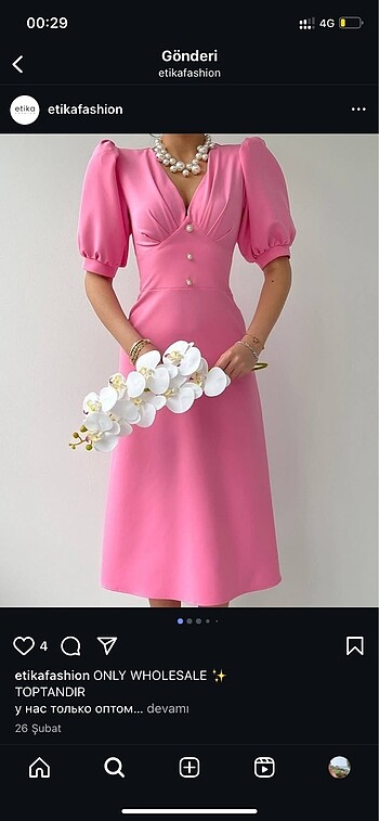 Pembe elbise - Görsel 6