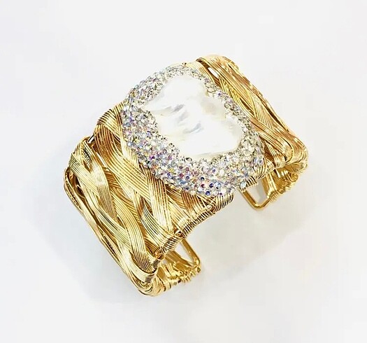 Next Accessory Gold barok inci detaylı bilezik