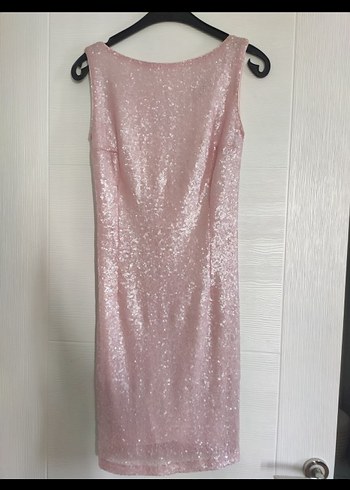 Pembe Parlak Mini Abiye Elbise - Görsel 3