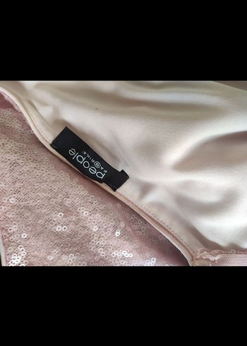 Pembe Parlak Mini Abiye Elbise - Görsel 2