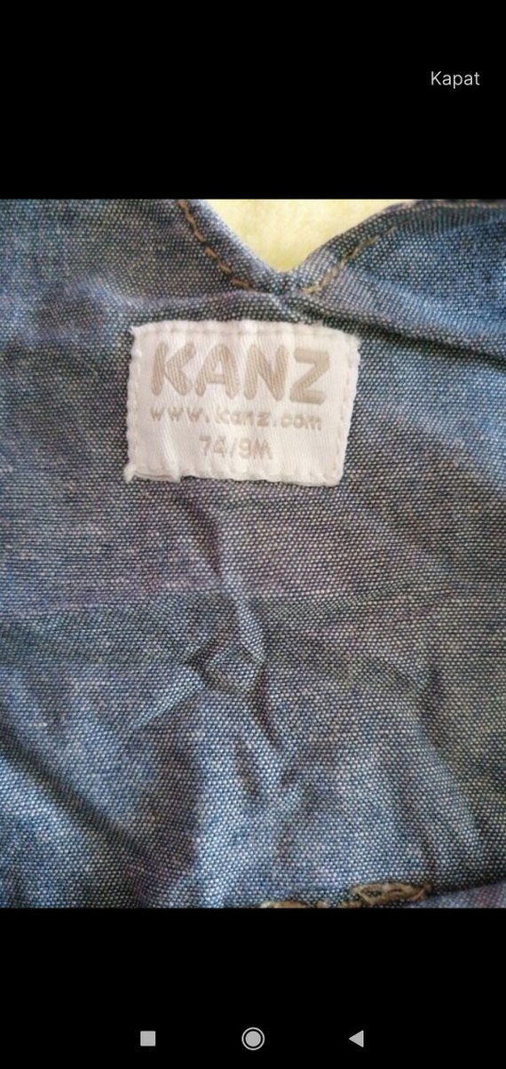 Gri Çizgili Erkek Çocuk Kot Tulum - Görsel 3