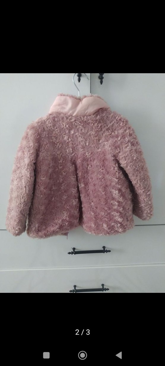 Kız Çocuk Pembe Peluş Mont - Görsel 2