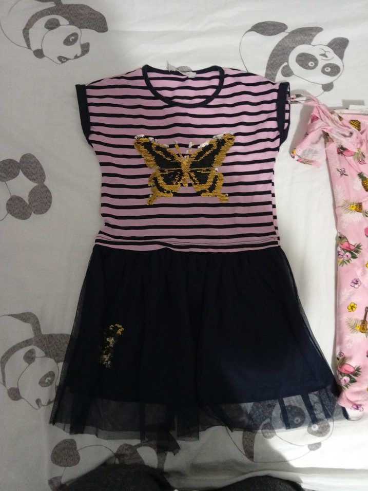 Pembe Nakışlı Askısız Kız Elbisesi - Görsel 2