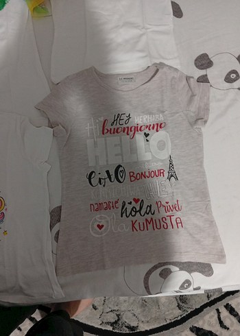 Kız Çocuk Baskılı Kısa Kollu Tişört - Görsel 3