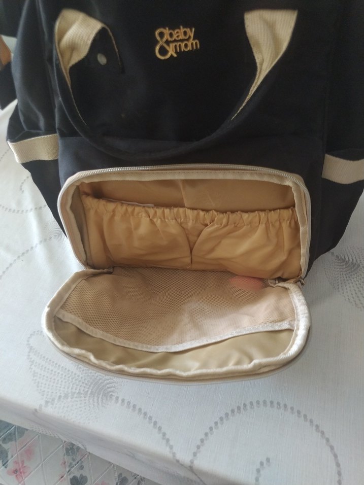 Bebek Bakım Çantası Siyah Baskılı - Görsel 3