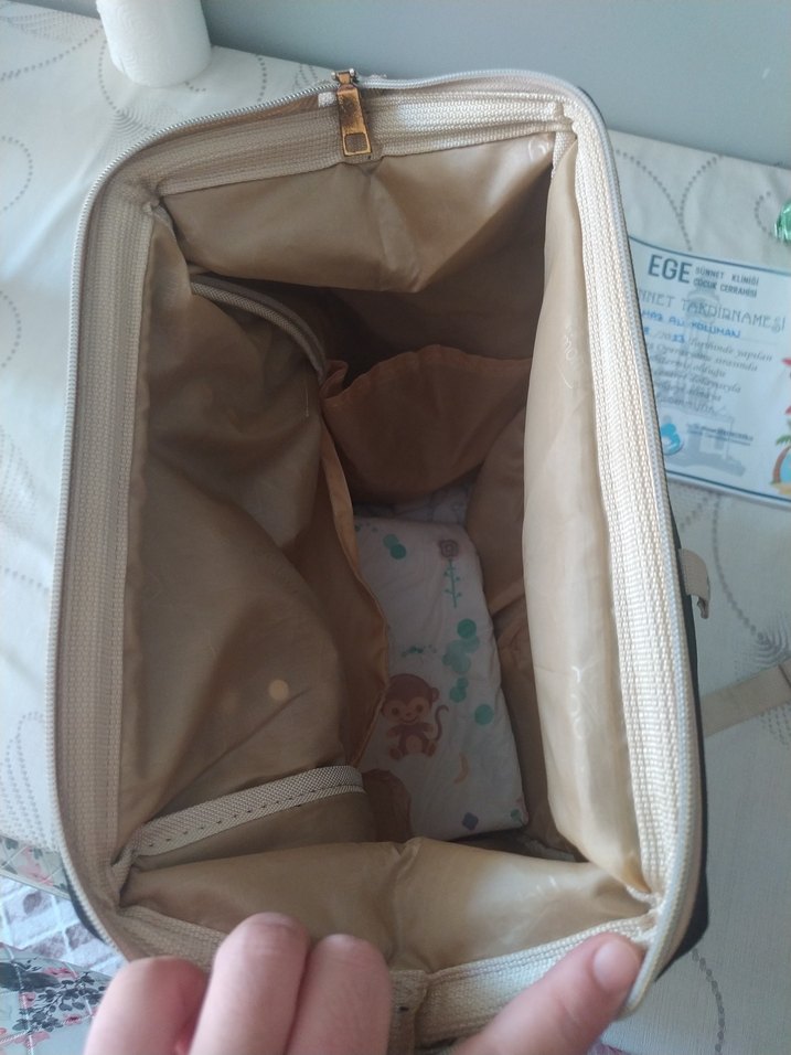 Bebek Bakım Çantası Siyah Baskılı - Görsel 4