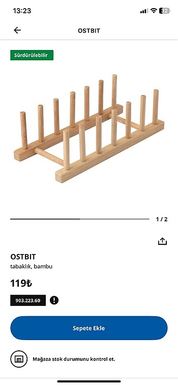 Ikea Ostbit Tabaklık Bambu