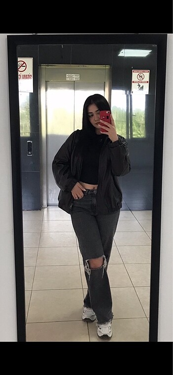 l Beden kahverengi Renk bershka eski sezon dad fit