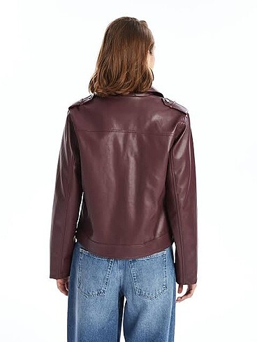 m Beden bordo Renk lcw biker yaka mürdüm ceket
