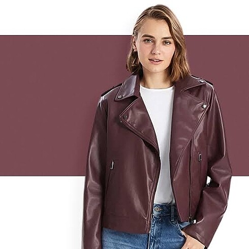 LC Waikiki lcw biker yaka mürdüm ceket