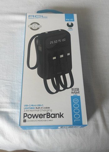 10000 mAh Siyah PowerBank 3 USB Çıkışlı - Görsel 4