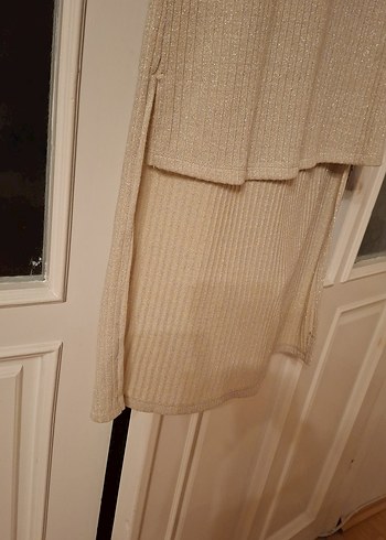 Bej Uzun Örgü Kadın Süveter - Görsel 5