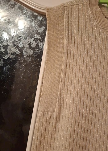 Bej Uzun Örgü Kadın Süveter - Görsel 3