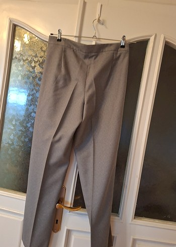 gri kaşe düz kesim bayan pantolon - Görsel 5