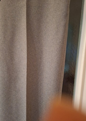 gri kaşe düz kesim bayan pantolon - Görsel 2