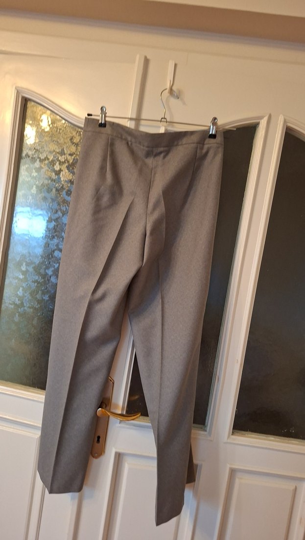 gri kaşe düz kesim bayan pantolon - Görsel 5