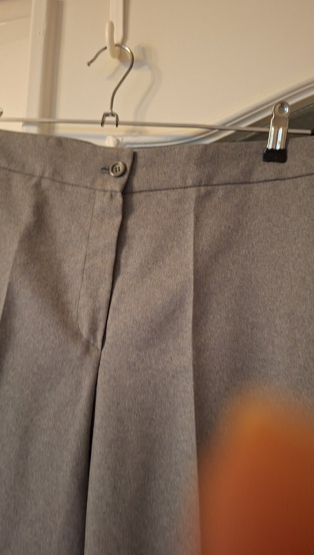 gri kaşe düz kesim bayan pantolon - Görsel 3