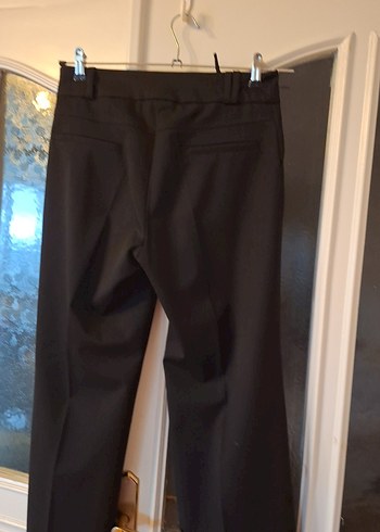 Düğmeli Siyah Kadın Kumaş Pantolon - Görsel 5