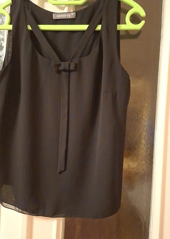 Siyah Kolsuz sifon bluz - Görsel 2