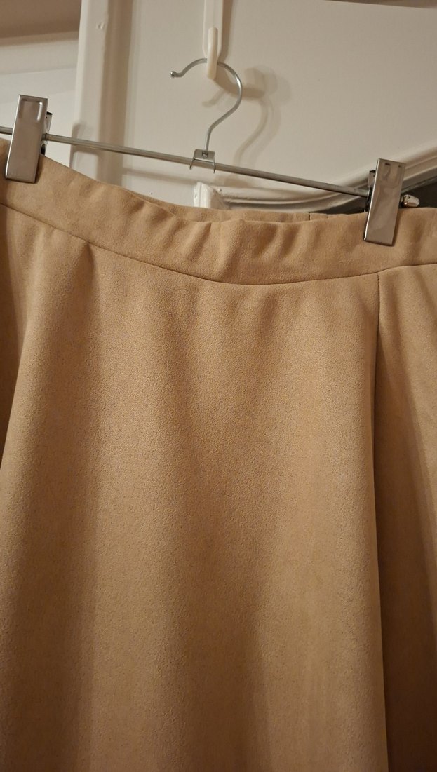 Bej Süet Uzun Salaş Etek - Görsel 3