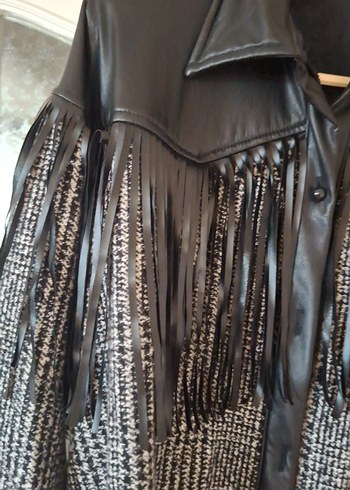 püsküllü deri detaylı ceket - Görsel 2