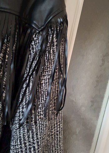 püsküllü deri detaylı ceket - Görsel 5