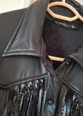 püsküllü deri detaylı ceket - Görsel 4