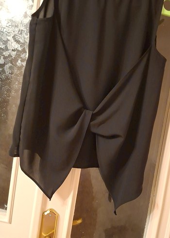 Siyah Drapeli Kolsuz Bluz - Görsel 2