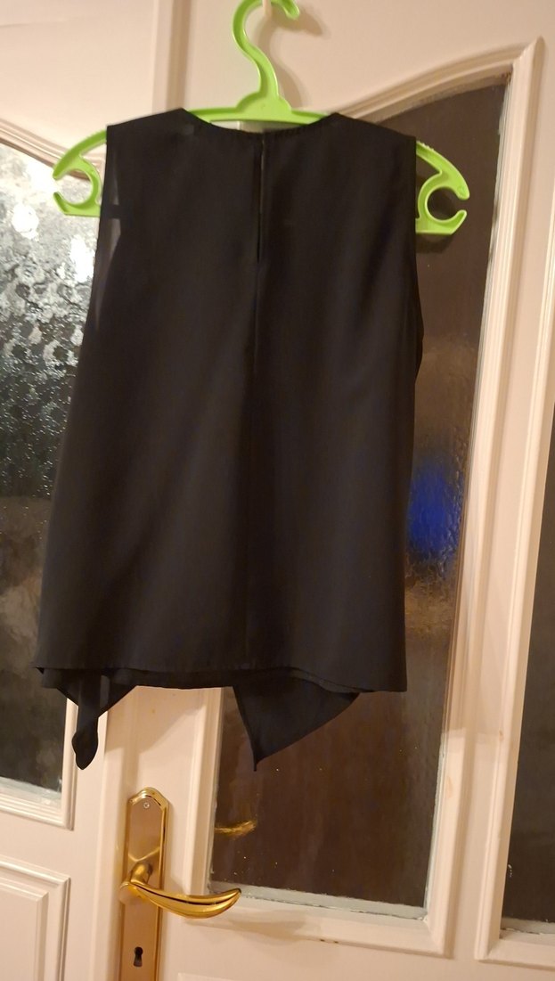 Siyah Drapeli Kolsuz Bluz - Görsel 3