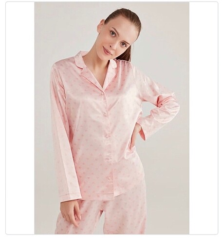 Penti saten kalpli pembe pijama takımı gecelik