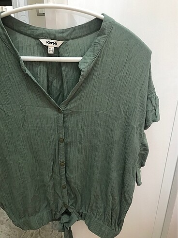 44 Beden Koton yeşil turkuaz bluz gömlek