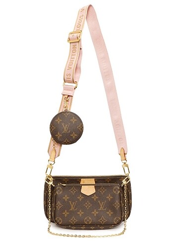 Louis Vuitton Paris 3 in1 kahverengi pembe kemerli