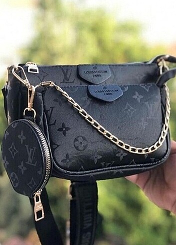 Louis Vuitton Paris 3 in1 siyah kemer askıli çanta 