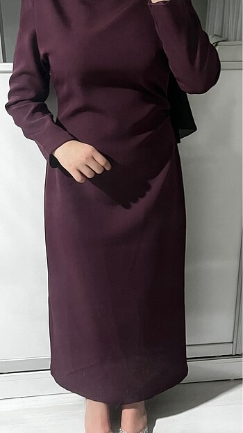 Diğer Emnora Bordo Elbise