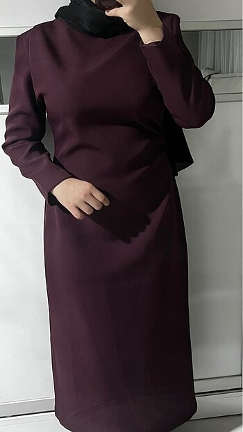42 Beden Emnora Bordo Elbise