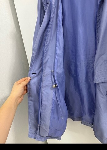Mavi Düğmeli Midi Kadın Ceket - Görsel 3
